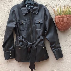 Fab Faux Leather Jacket in Rich Brown